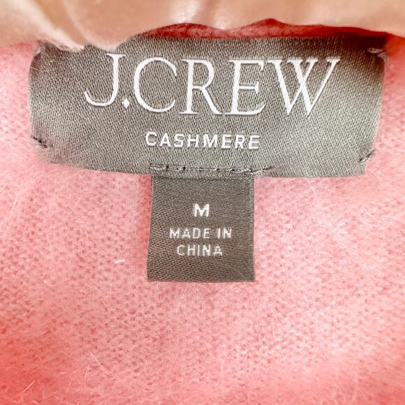 NEW J.Crew Brushed Cashmere Cropped Cardigan Sweater Classic Fitted Pink Medium - Picture 5 of 11